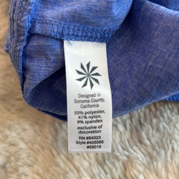 ATHLETA Cobalt Blue Allegro Drawstring Rushed Capri Pants Size 2 ? - Picture 8 of 12
